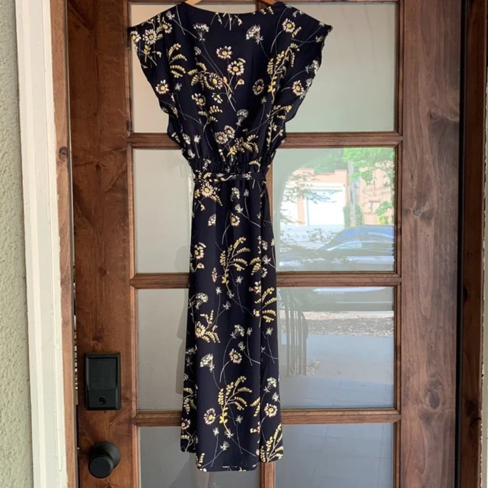 NWT - Loft Women’s Petite Blue Floral Midi Dress (Size XXSP) - Picture 5 of 5